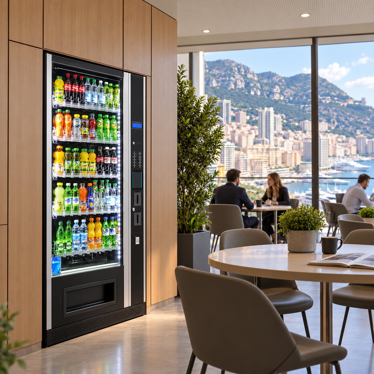 Distributeur automatique Optimat installé chez un client à Monaco